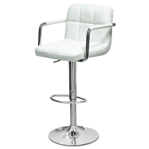 94376 Barneo N-69 Leather Kitchen Breakfast Bar Stool Swivel Bar Chair white color free shipping in Russia