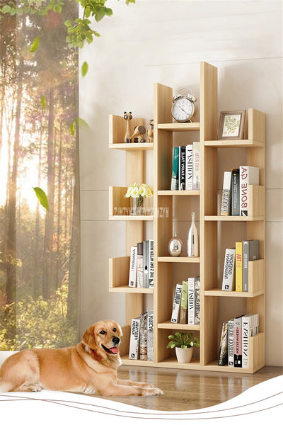 A-01 Simple Modern Bookcase Living Room Furniture Creative Land Wooden Storage Display Cabinet Bedroom Children Wooden Bookshelf