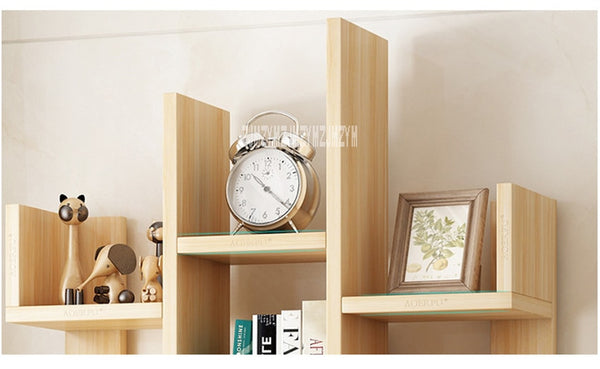 A-01 Simple Modern Bookcase Living Room Furniture Creative Land Wooden Storage Display Cabinet Bedroom Children Wooden Bookshelf