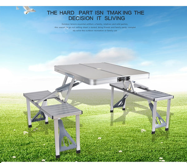 Outdoor Folding Table Chair   Camping Aluminium Alloy Picnic Table Waterproof Ultra-light Durable Folding Table Desk For