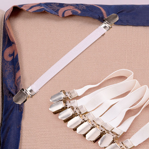 2019New 4pcs Grippers Bed Sheet Fasteners Clip Cover Elastic Straps Bedding Clips holders useful accessories Drop shipping