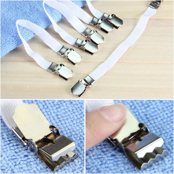 2019New 4pcs Grippers Bed Sheet Fasteners Clip Cover Elastic Straps Bedding Clips holders useful accessories Drop shipping