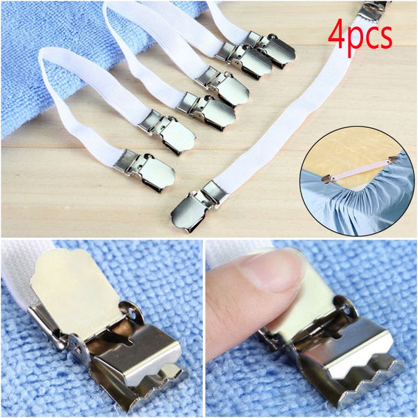 2019New 4pcs Grippers Bed Sheet Fasteners Clip Cover Elastic Straps Bedding Clips holders useful accessories Drop shipping