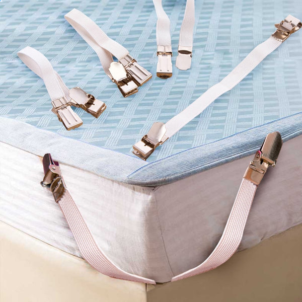 2019New 4pcs Grippers Bed Sheet Fasteners Clip Cover Elastic Straps Bedding Clips holders useful accessories Drop shipping