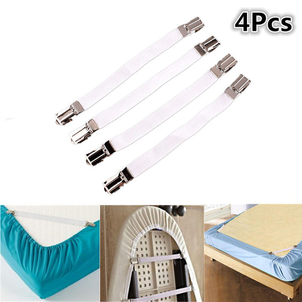 2019New 4pcs Grippers Bed Sheet Fasteners Clip Cover Elastic Straps Bedding Clips holders useful accessories Drop shipping