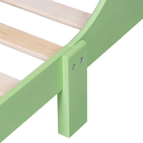 Giantex Crayon Themed Wood Kids Bed with Bed Rails for Toddlers and Children Colorful Bedroom Furniture Baby Wooden Beds HW56666