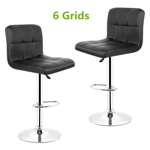2PCS Fashion Swivel Bar Chairs Synthetic Rotating Bar Stool Lifting High Stool with Footrest Adjustable Silla for Home Decor HWC