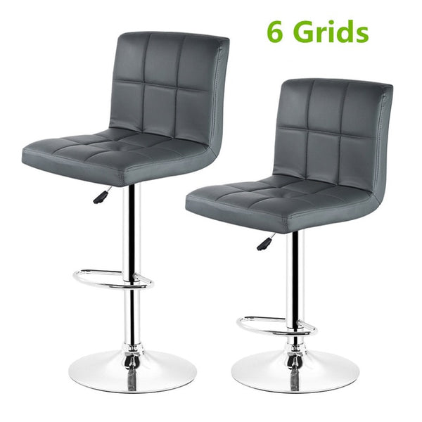 2PCS Fashion Swivel Bar Chairs Synthetic Rotating Bar Stool Lifting High Stool with Footrest Adjustable Silla for Home Decor HWC