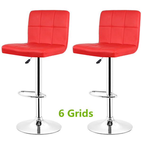 2PCS Fashion Swivel Bar Chairs Synthetic Rotating Bar Stool Lifting High Stool with Footrest Adjustable Silla for Home Decor HWC