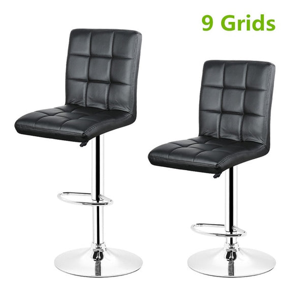 2PCS Fashion Swivel Bar Chairs Synthetic Rotating Bar Stool Lifting High Stool with Footrest Adjustable Silla for Home Decor HWC