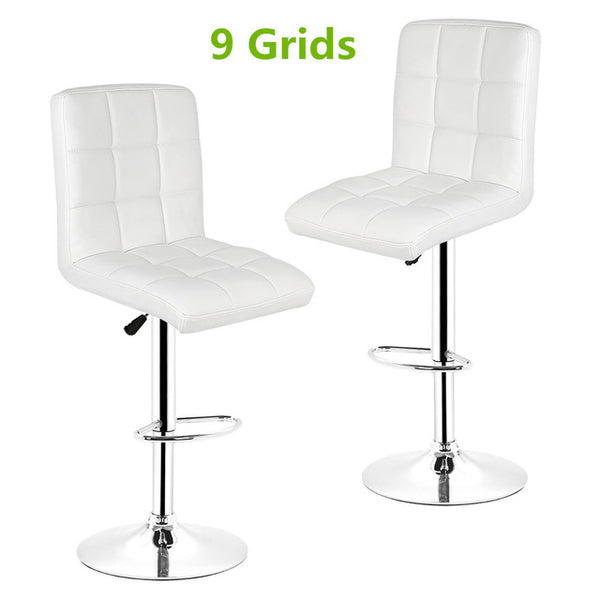 2PCS Fashion Swivel Bar Chairs Synthetic Rotating Bar Stool Lifting High Stool with Footrest Adjustable Silla for Home Decor HWC
