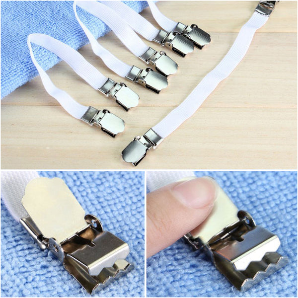 2019New 4pcs Grippers Bed Sheet Fasteners Clip Cover Elastic Straps Bedding Clips holders useful accessories Drop shipping