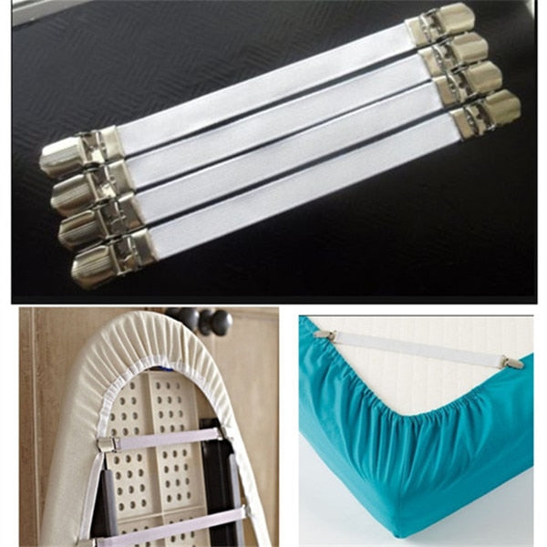 2019New 4pcs Grippers Bed Sheet Fasteners Clip Cover Elastic Straps Bedding Clips holders useful accessories Drop shipping