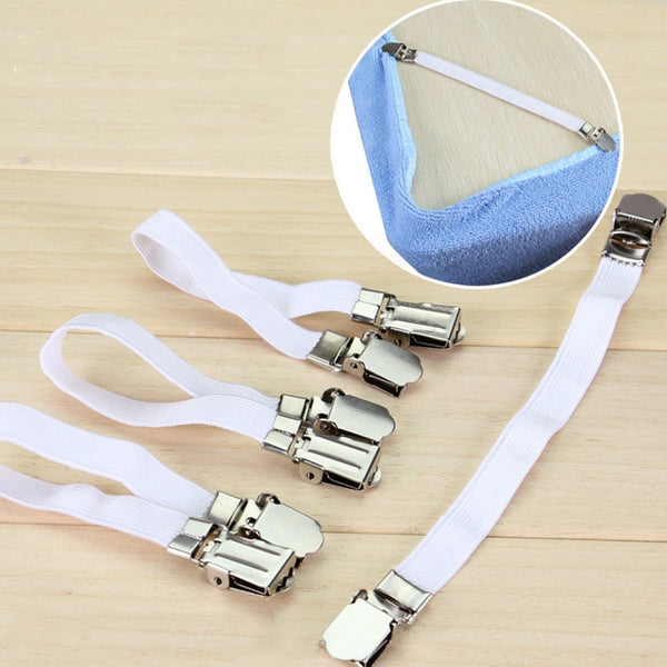 2019New 4pcs Grippers Bed Sheet Fasteners Clip Cover Elastic Straps Bedding Clips holders useful accessories Drop shipping